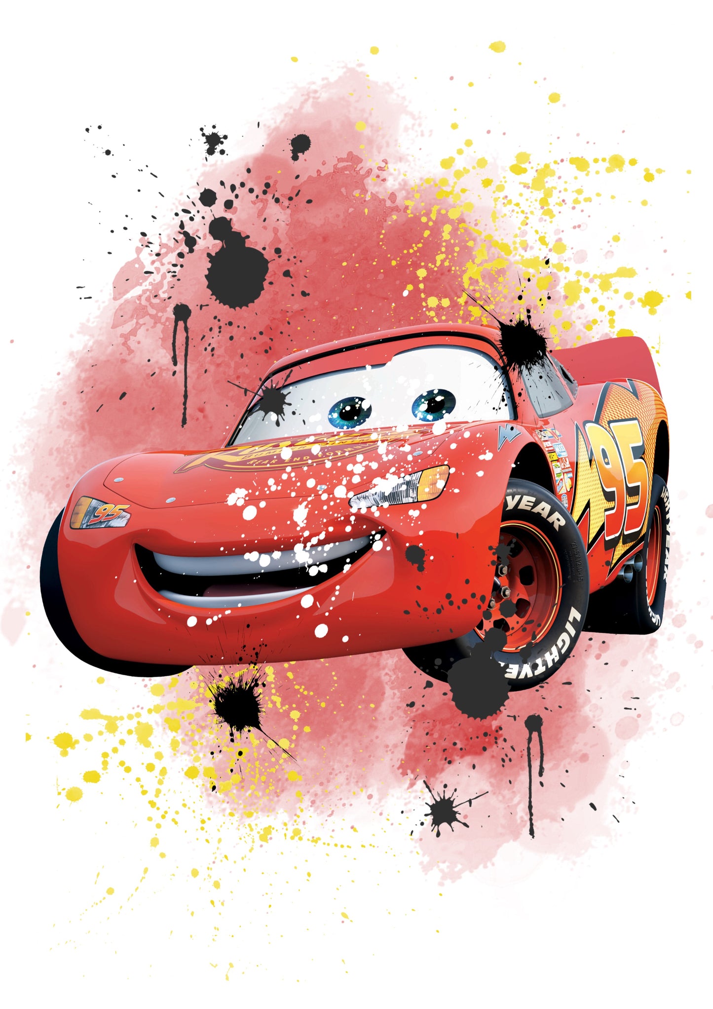 Disney Pixar Cars Watercolour Splash Set of 4 Prints Wall Art