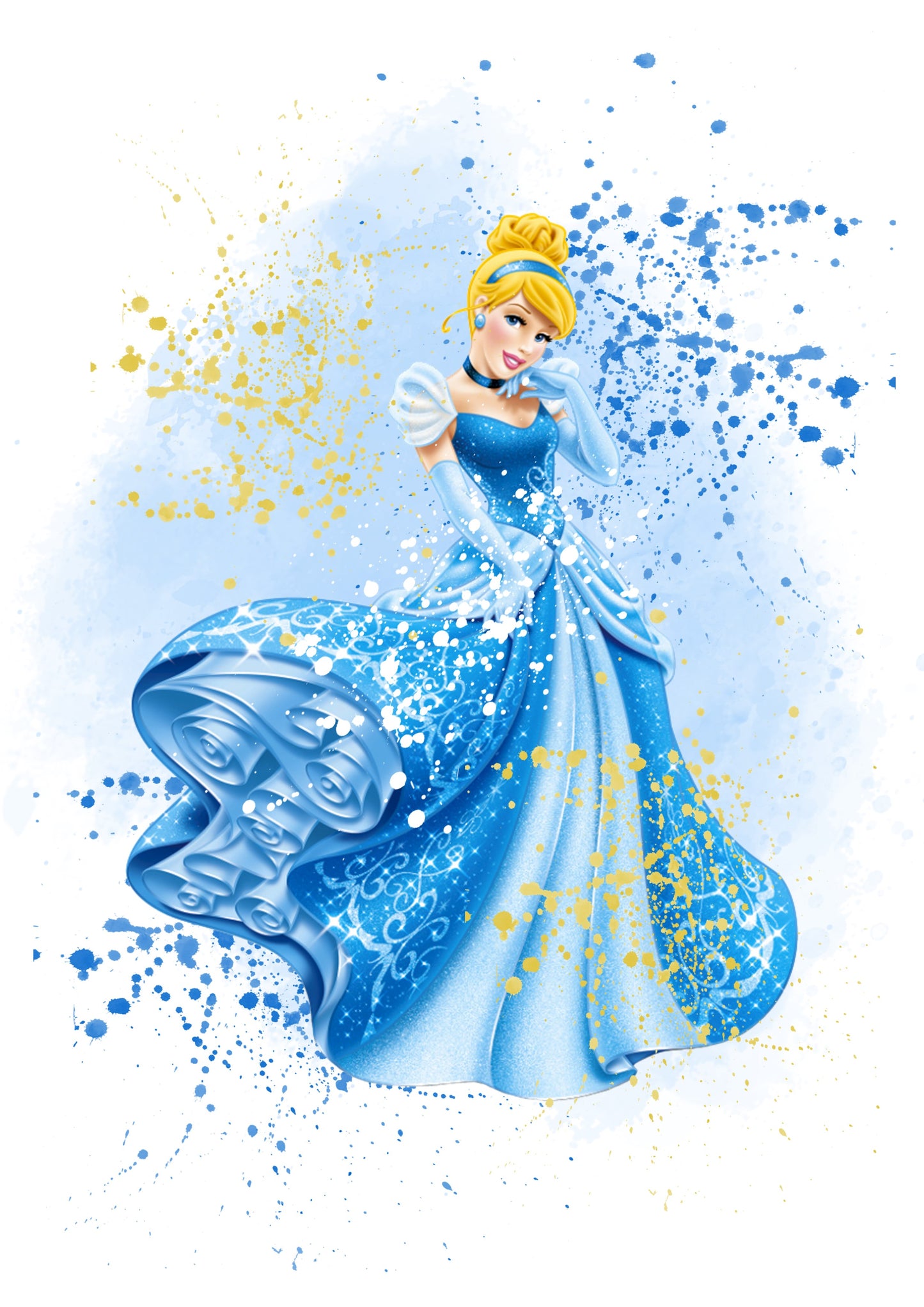 Disney Princess Watercolour Splash Set of 8 Prints Wall Art