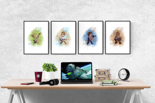 Star Wars Rebels Watercolour Splash Set of 4 Prints Wall Art