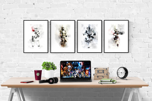 Star Wars Stormtrooper Watercolour Set of 4 Prints Wall Art