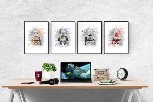 Star Wars Lego Clone Troopers Watercolour Set of 4 Prints Wall Art