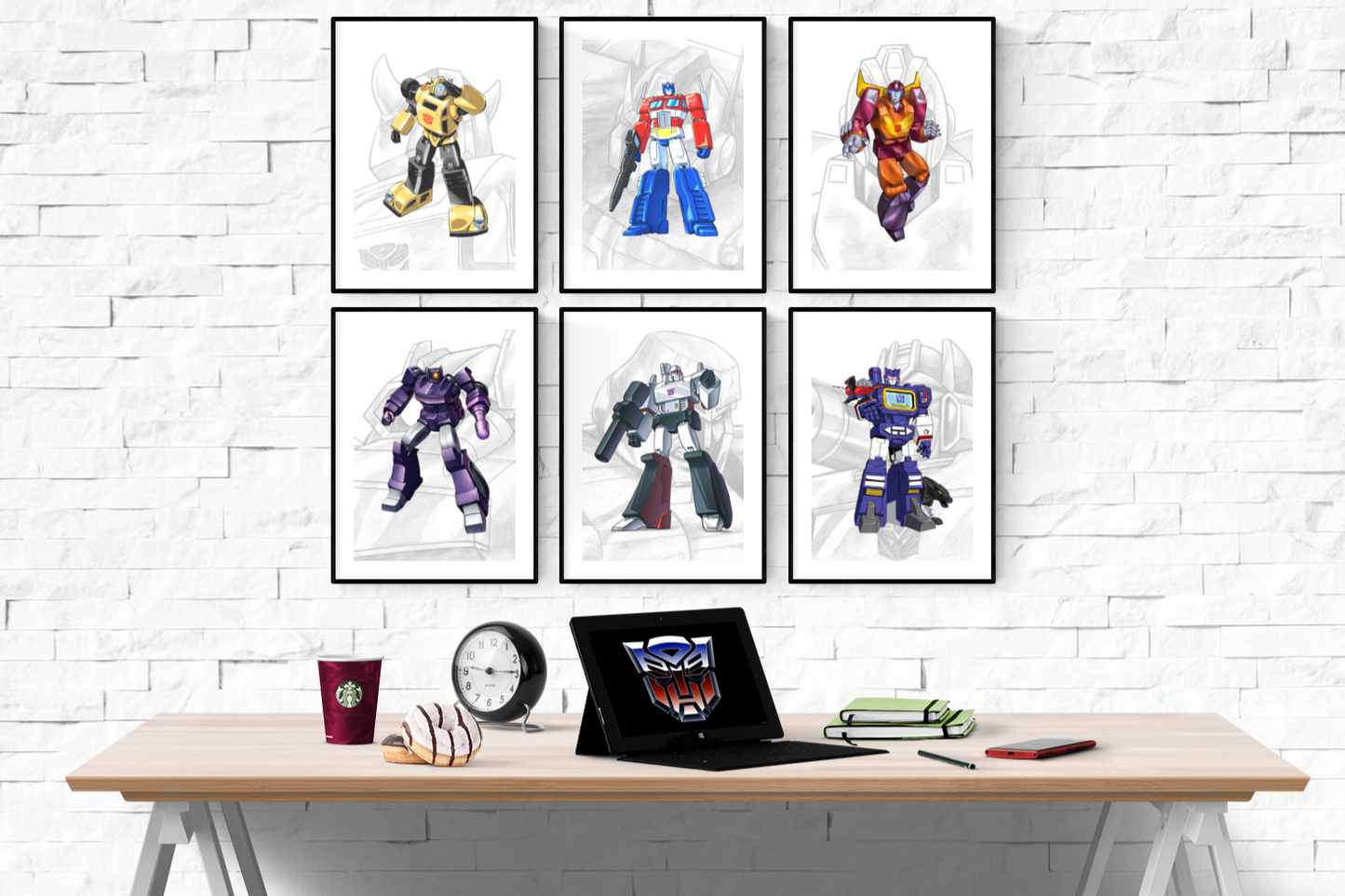 Transformers Character Set of 6 Prints Wall Art