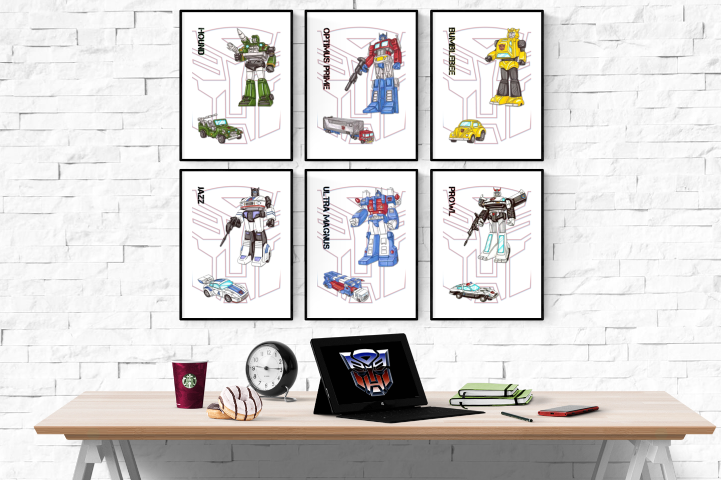 Transformers Movie Autobot Character Set of 6 Prints Wall Art