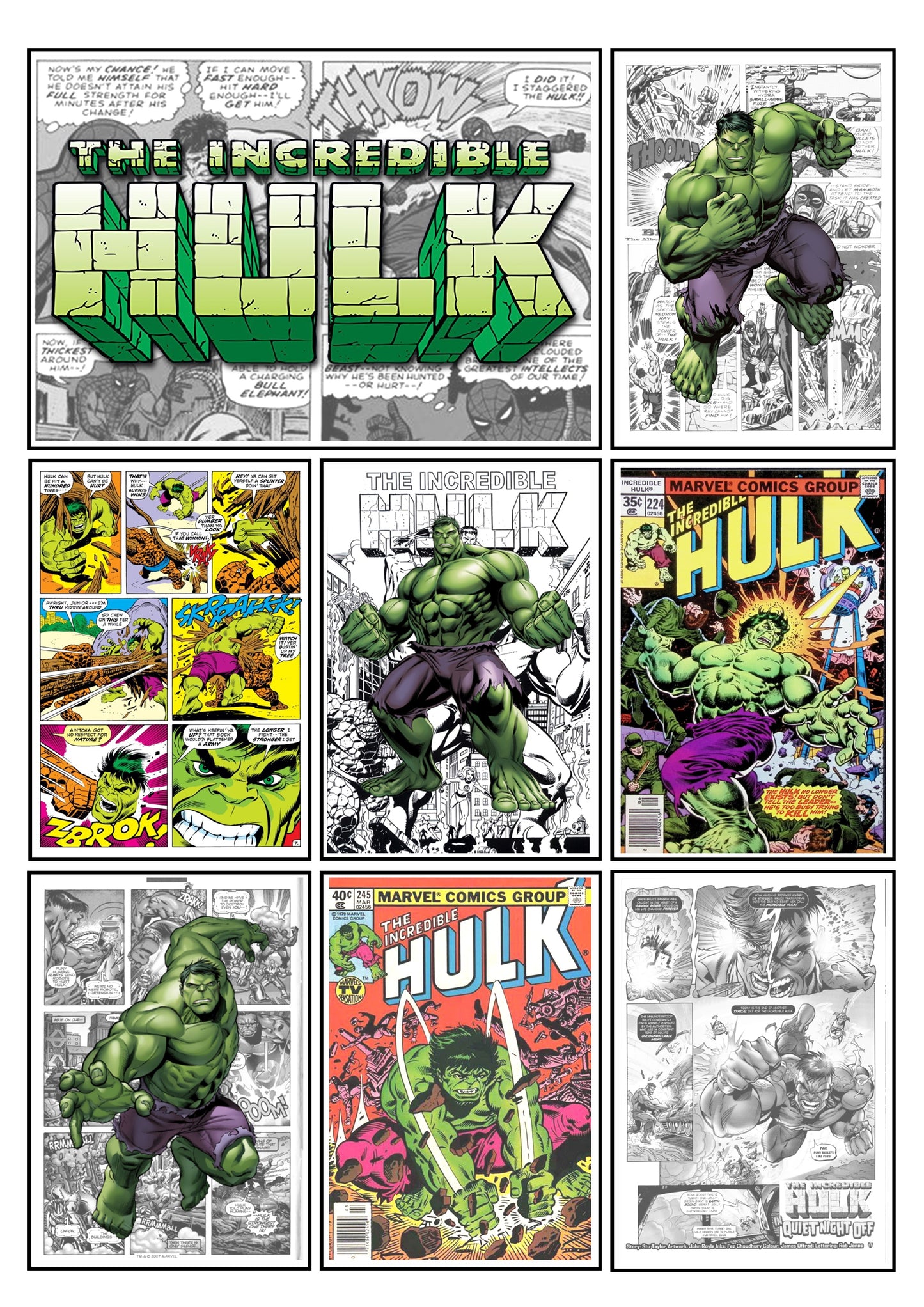 Marvel Comic Style Set of 6 Prints Art Work