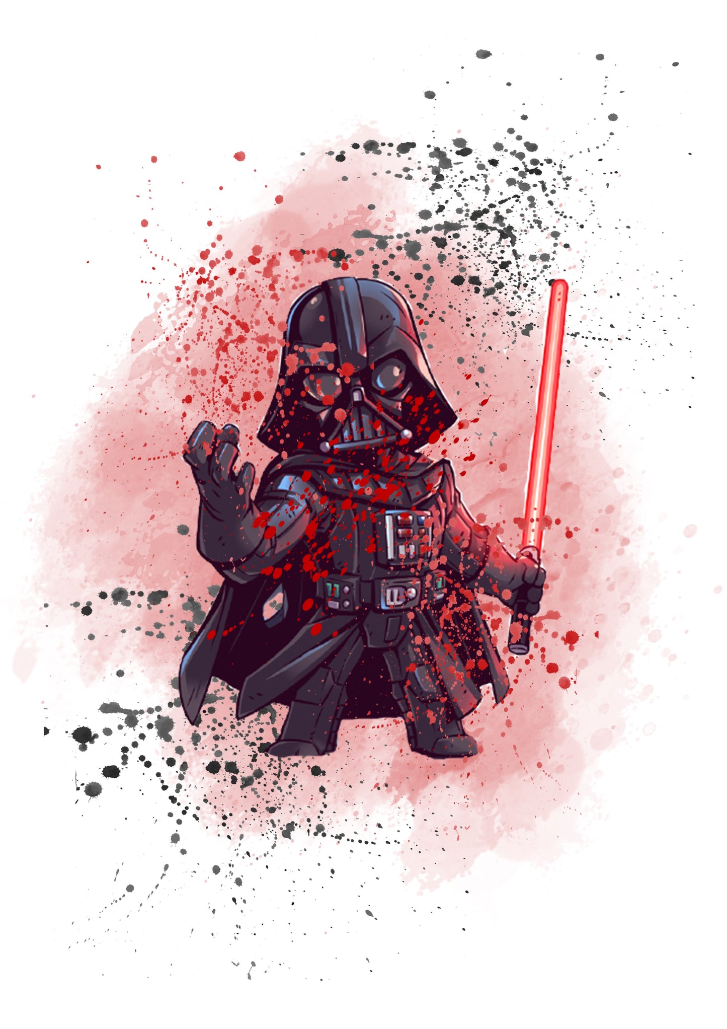 Star Wars Dark Side Watercolour Splash Set of 4 Prints Wall Art