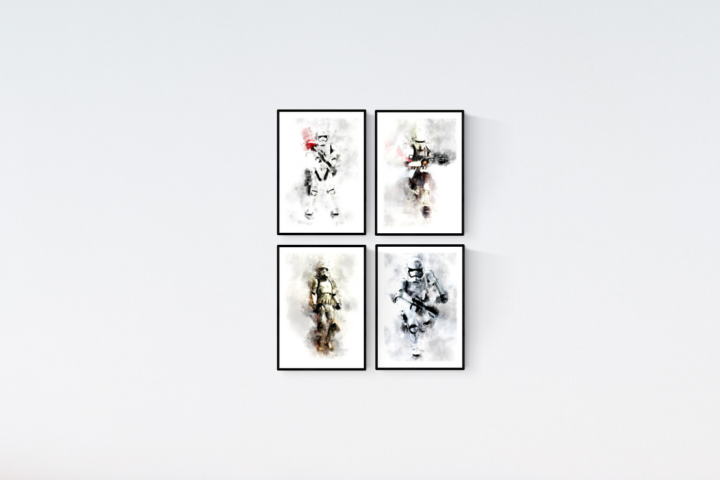 Star Wars Stormtrooper Watercolour Set of 4 Prints Wall Art