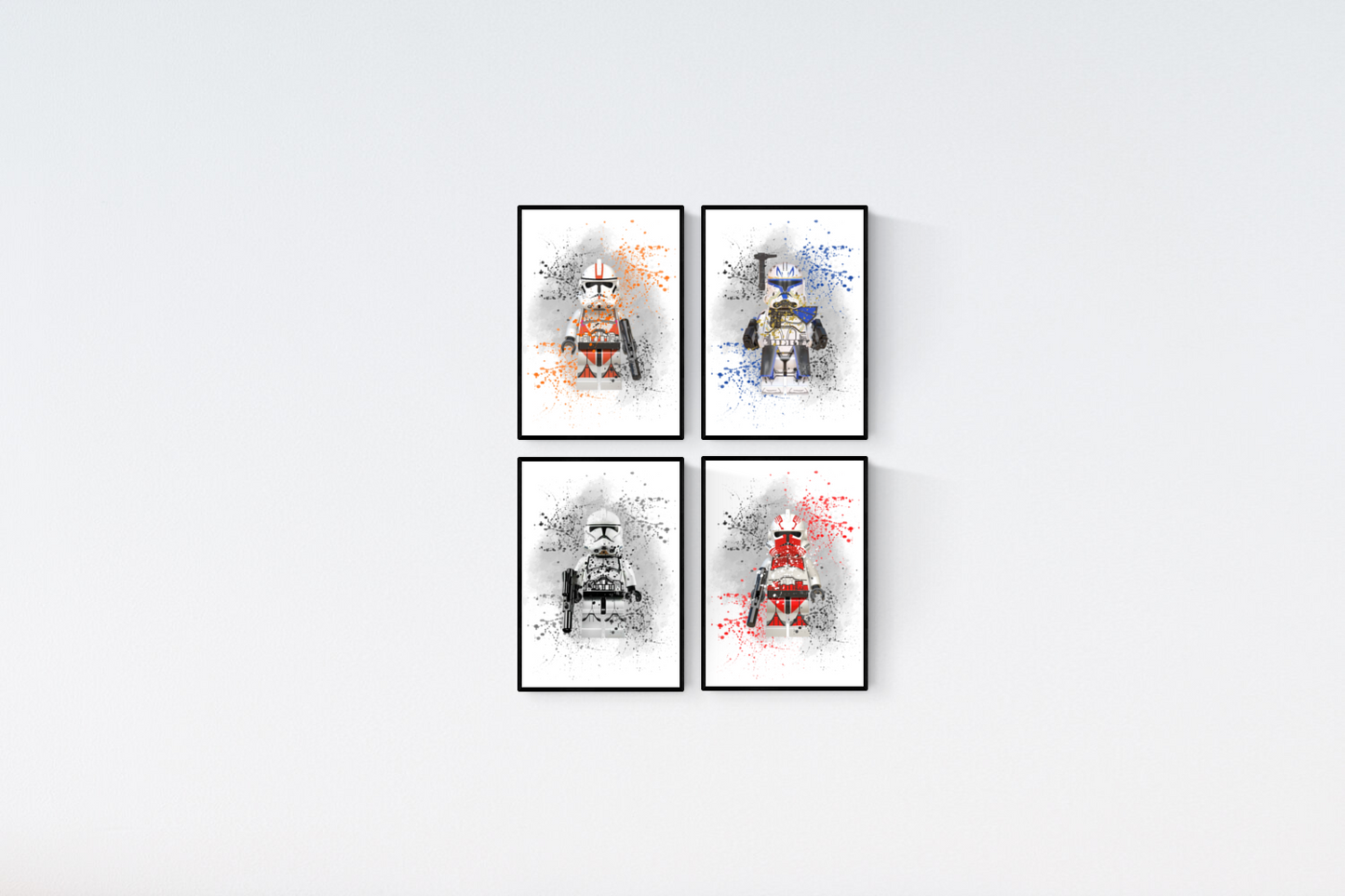 Star Wars Lego Clone Troopers Watercolour Set of 4 Prints Wall Art