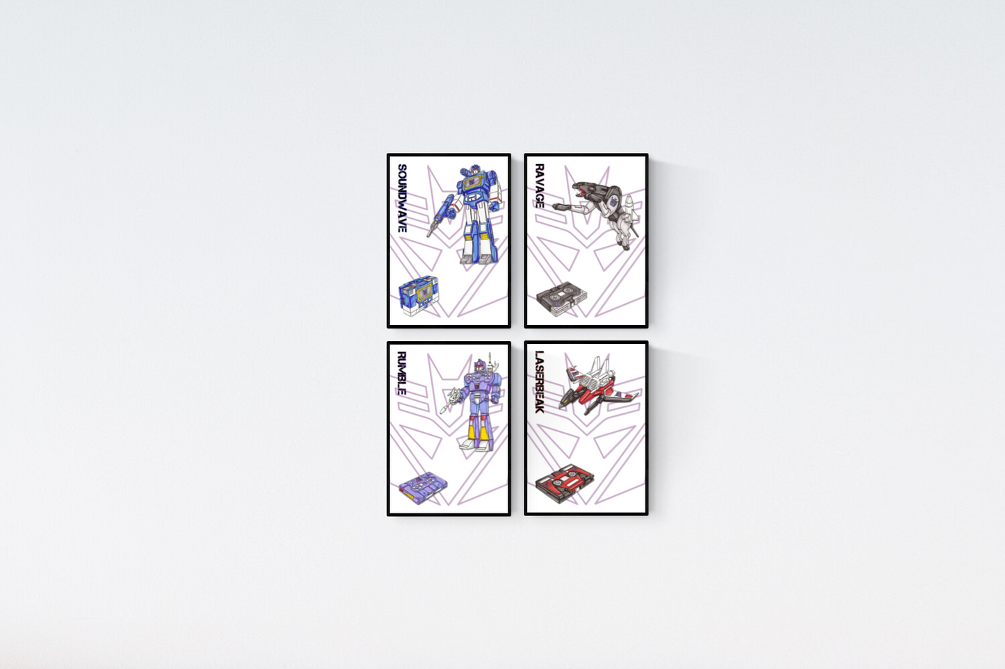 Transformers Movie Soundwave Character Set of 4 Prints Wall Art