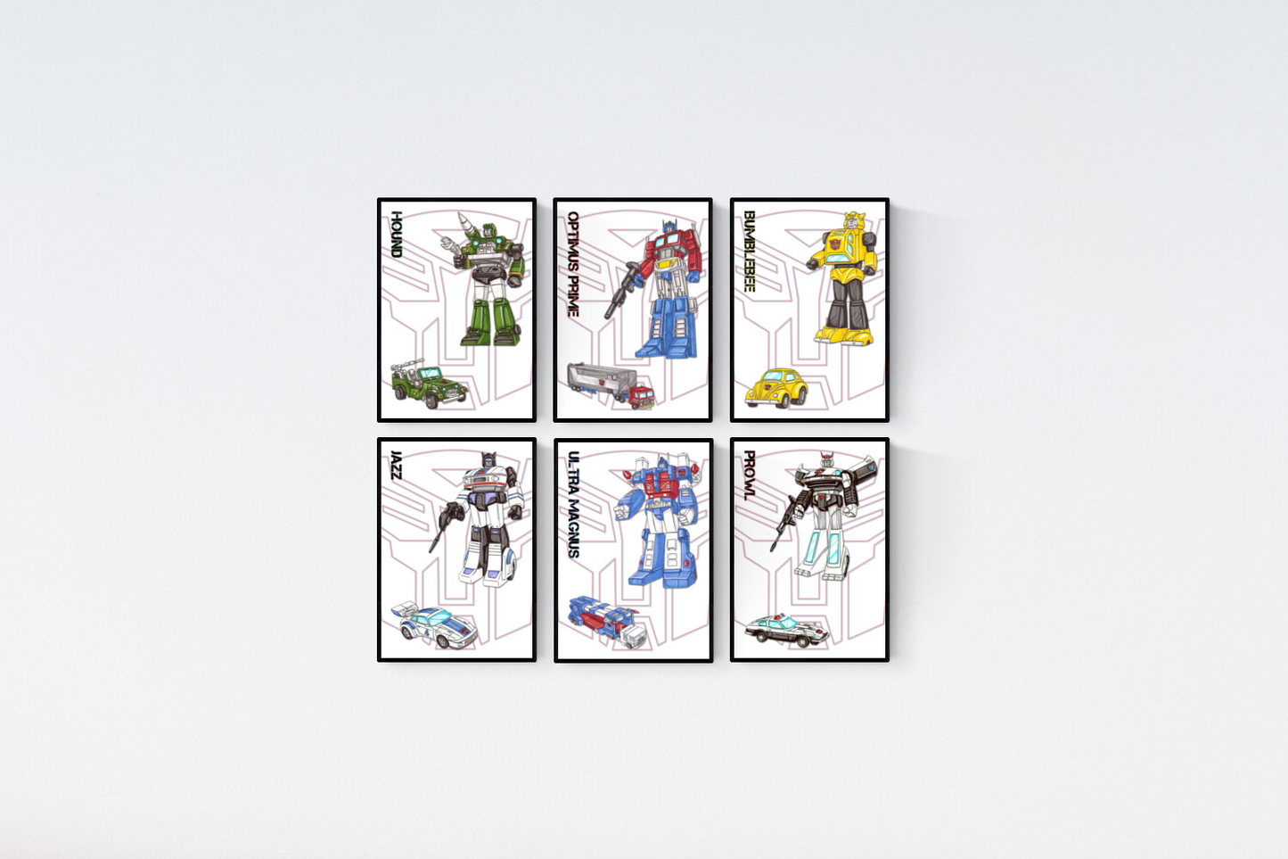 Transformers Movie Autobot Character Set of 6 Prints Wall Art