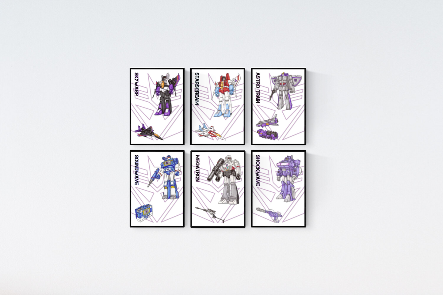 Transformers Movie Decepticon Character Set of 6 Prints Wall Art