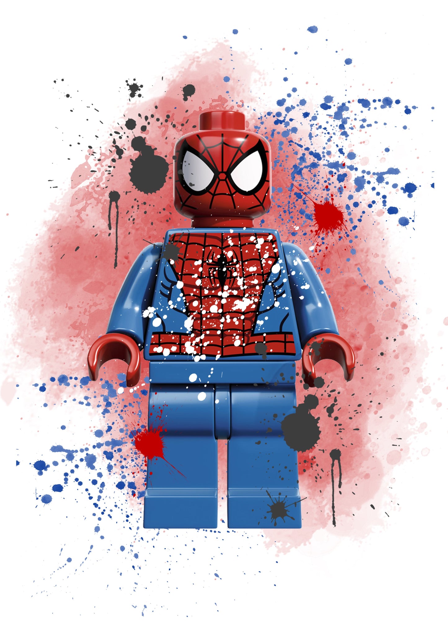 Marvel Lego Spiderman Watercolour Set of 4 Prints Wall Art