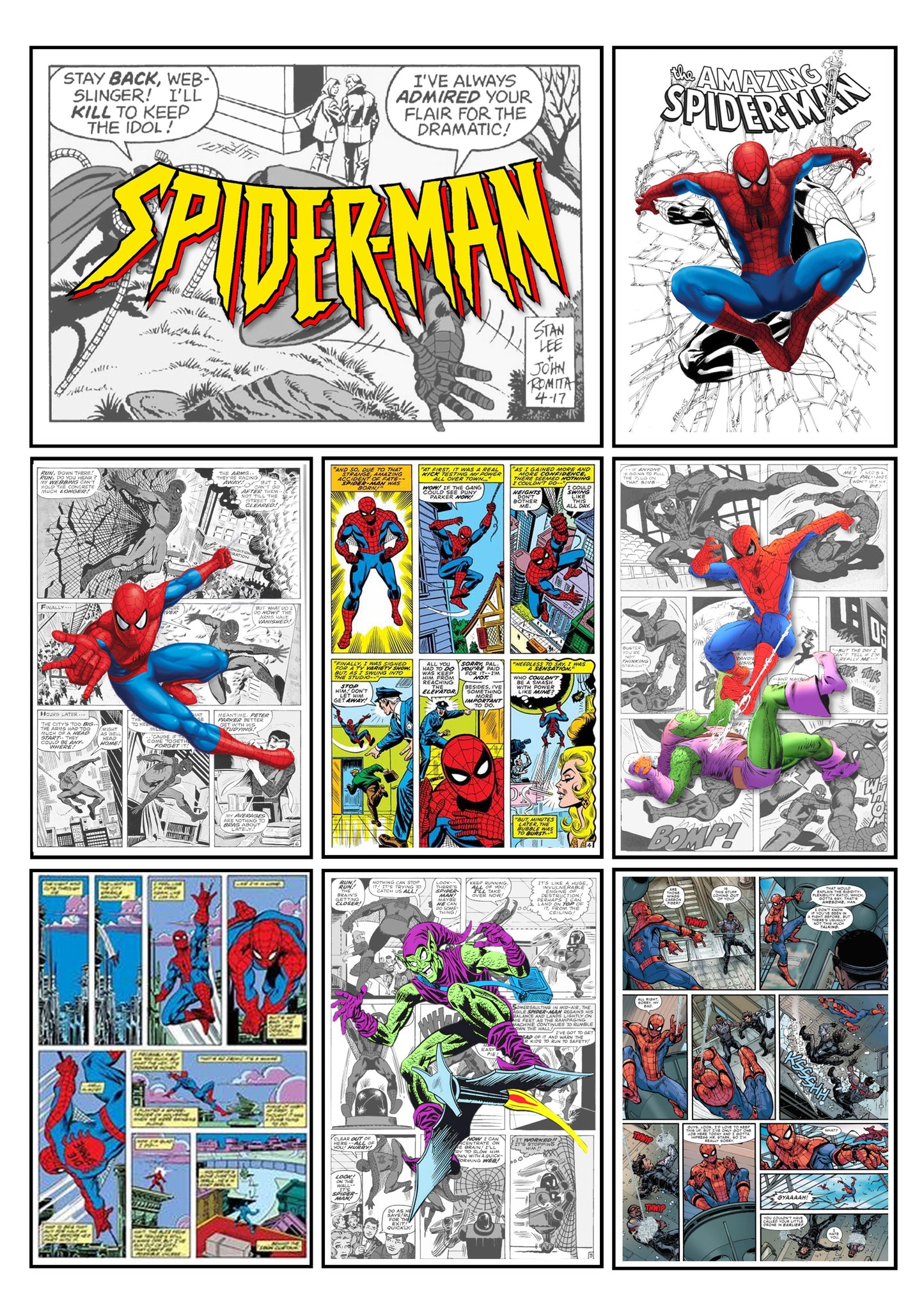 Marvel Comic Style Set of 6 Prints Art Work