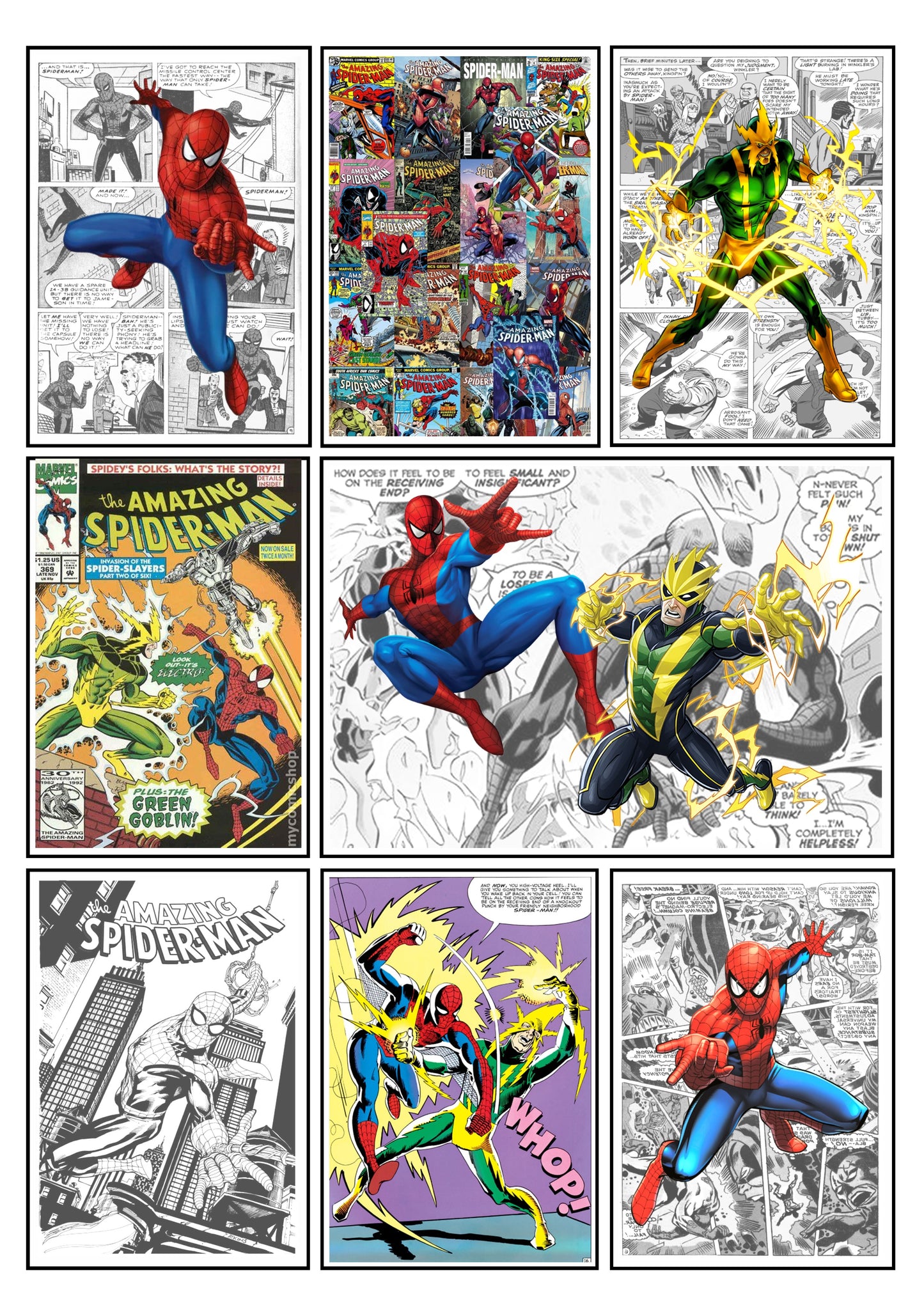 Marvel Spiderman Comic Strip Set of 4 Prints Art Work