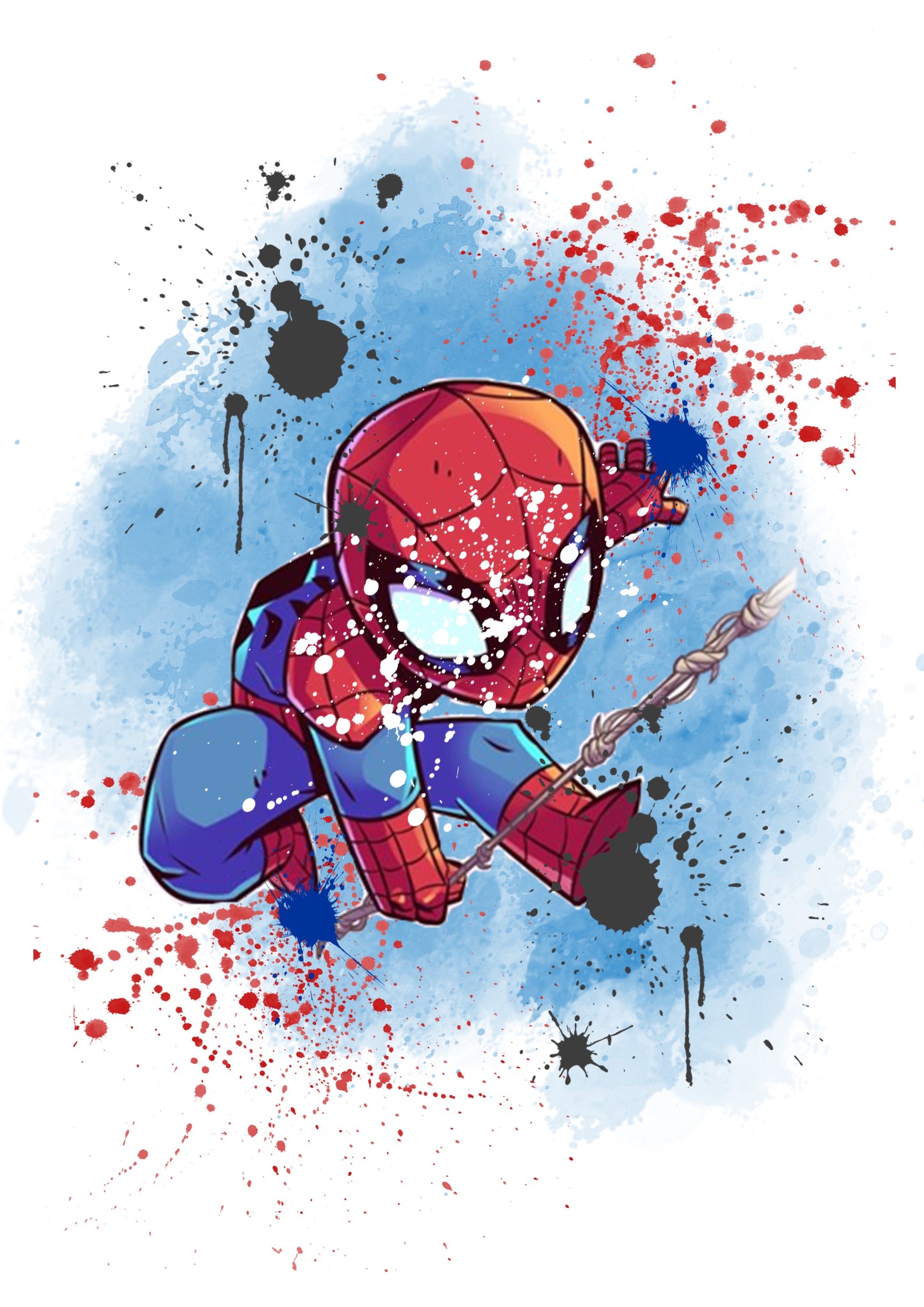 Marvel Spiderman Watercolour Splash Set of 4 Prints Wall Art