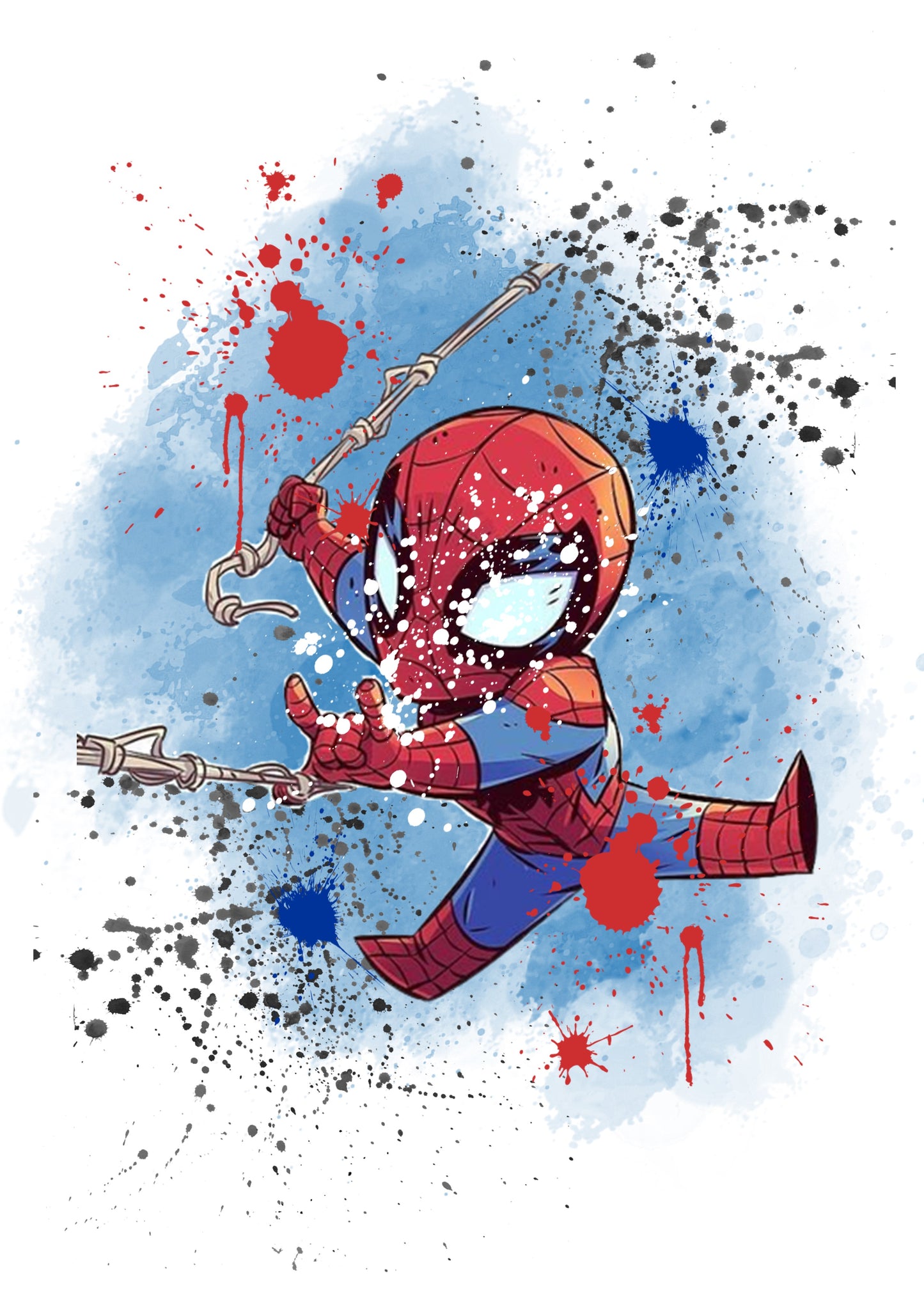 Marvel Spiderman Watercolour Splash Set of 4 Prints Wall Art