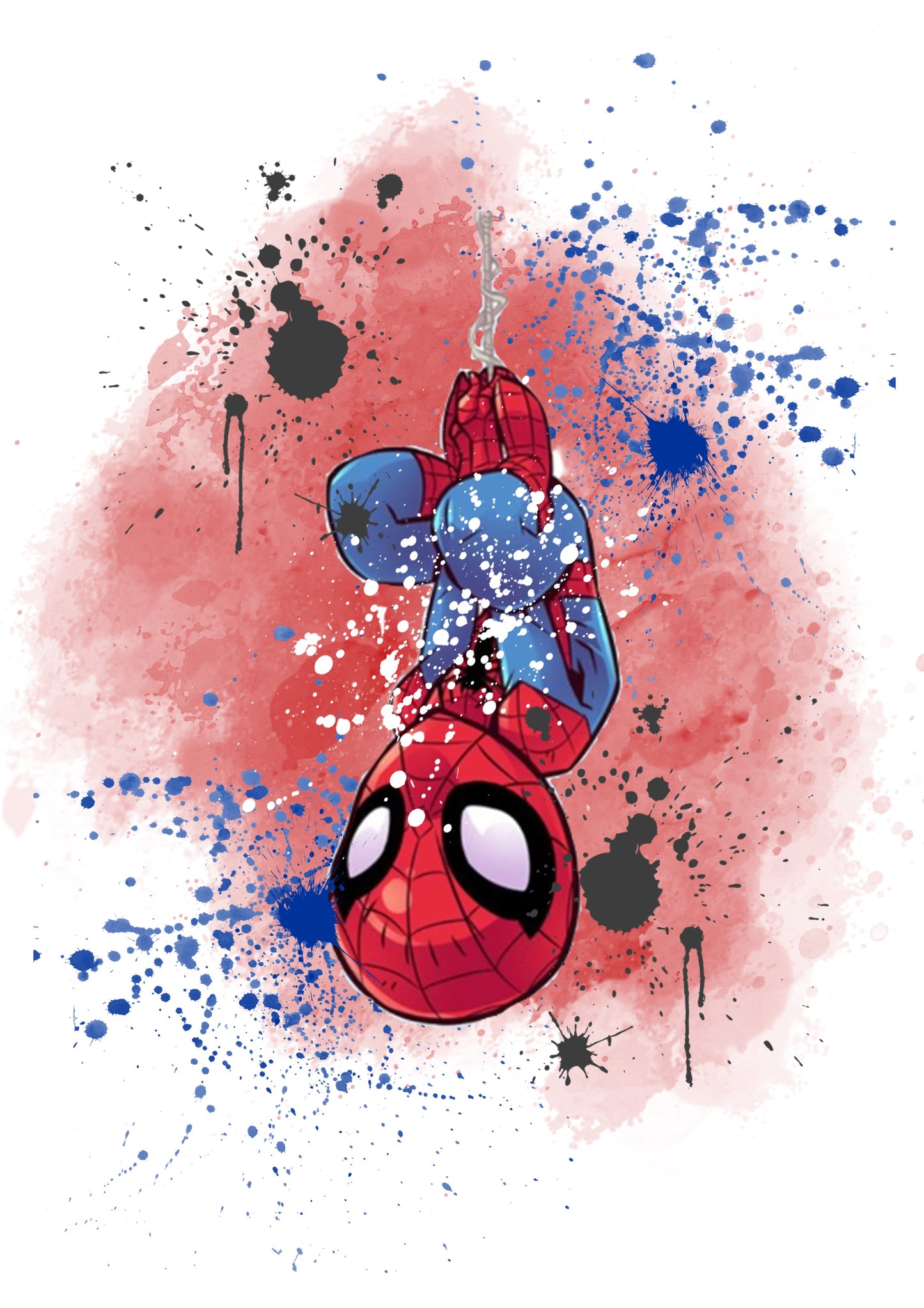 Marvel Spiderman Watercolour Splash Set of 4 Prints Wall Art