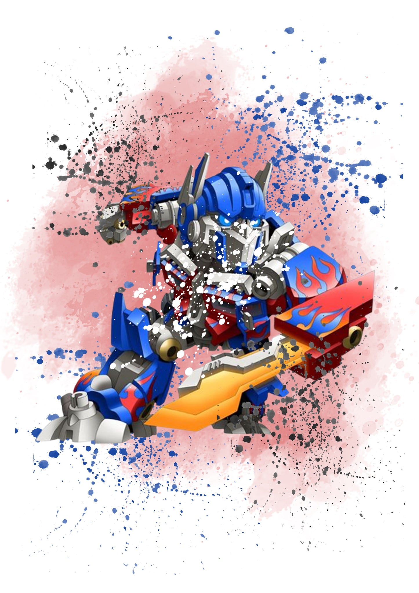 Transformers Autobot Watercolour Splash Set of 4 Prints Wall Art