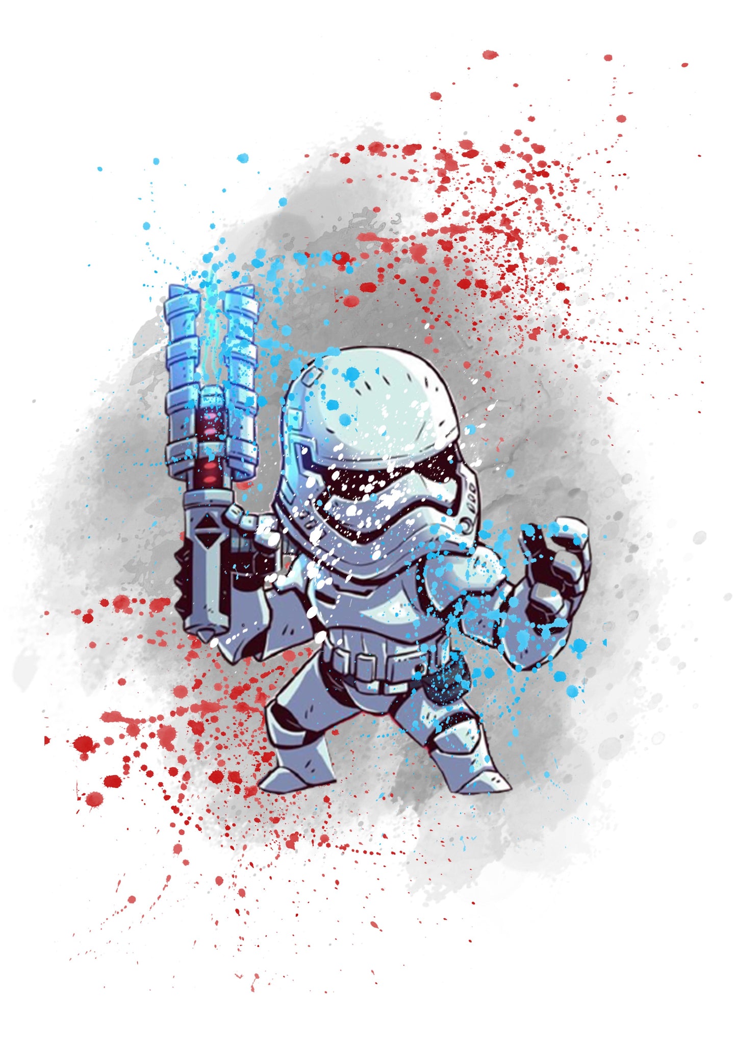 Star Wars Stormtrooper Watercolour Splash Set of 4 Prints Wall Art