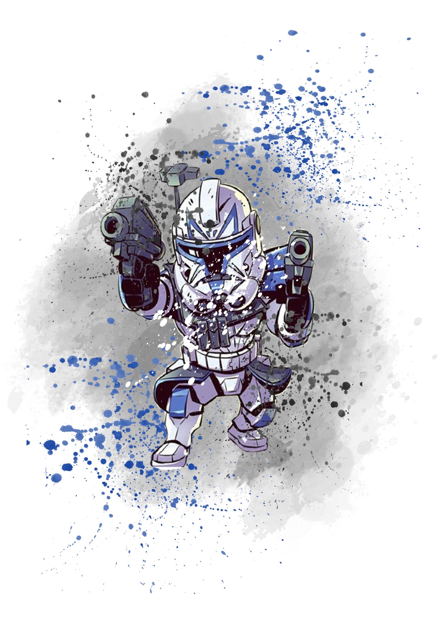 Star Wars Stormtrooper Watercolour Splash Set of 4 Prints Wall Art