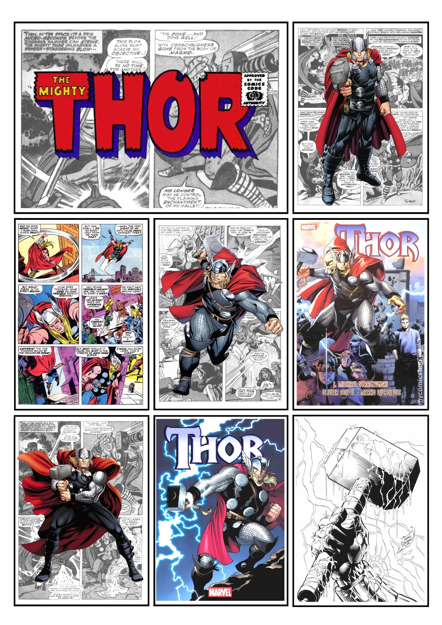 Marvel Comic Style Set of 6 Prints Art Work