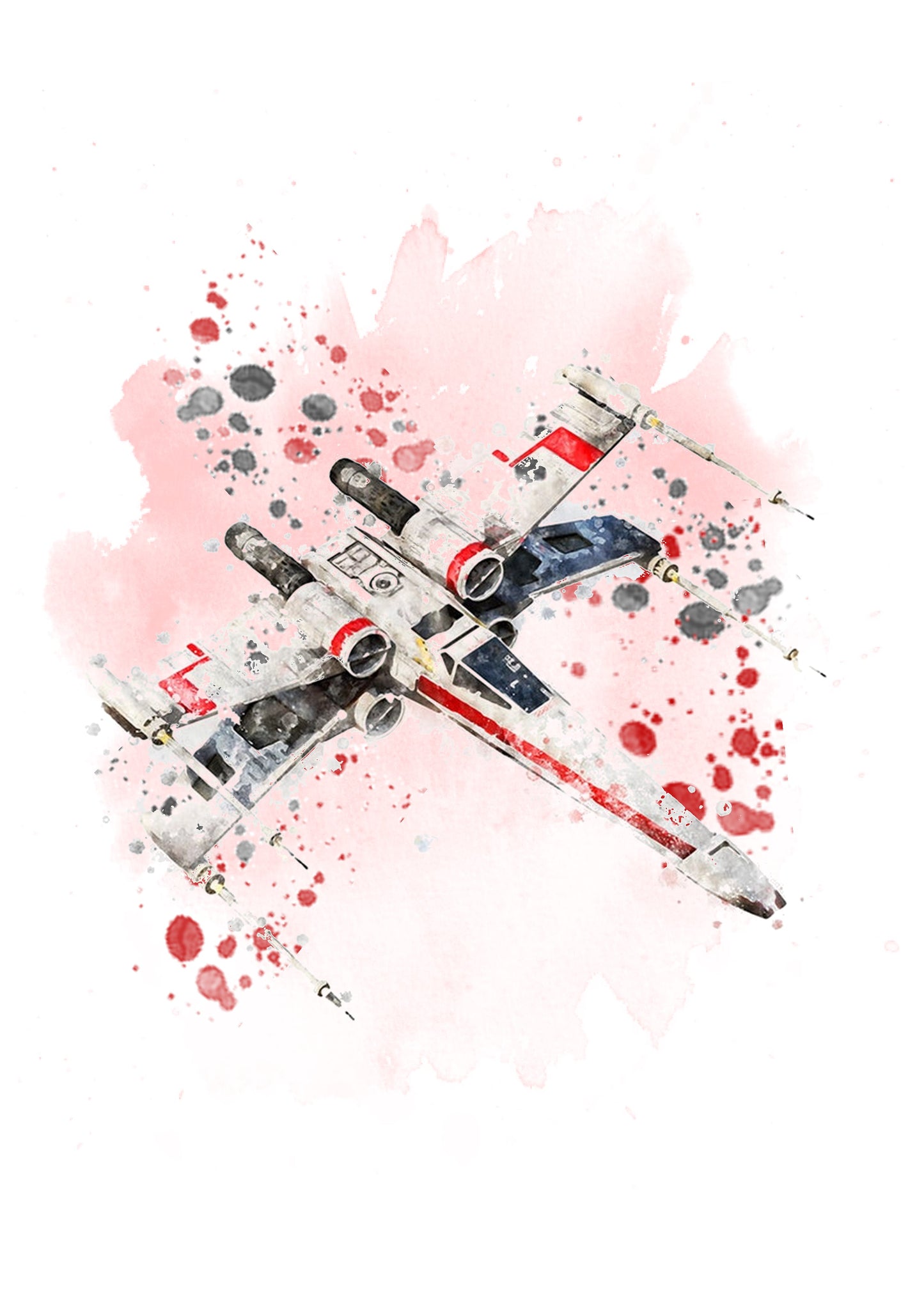 Star Wars Vehicles Watercolour Set of 4 Prints Wall Art