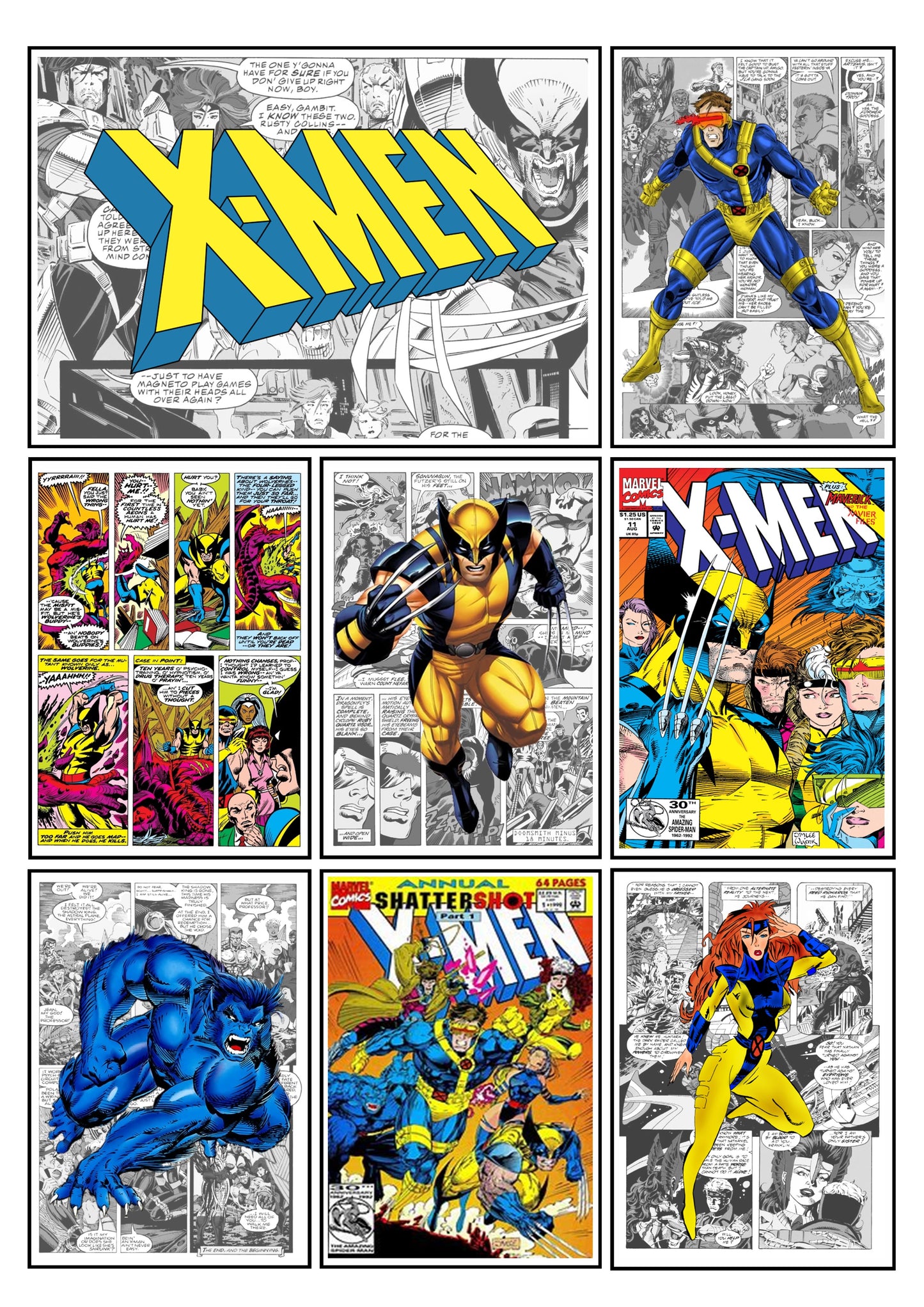 Marvel Comic Style Set of 6 Prints Art Work